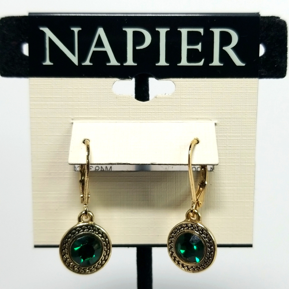 Napier Vintage Faux Gemstone Womens Earrings Brand New